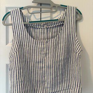 Madewell Linen Striped Crop Tank
